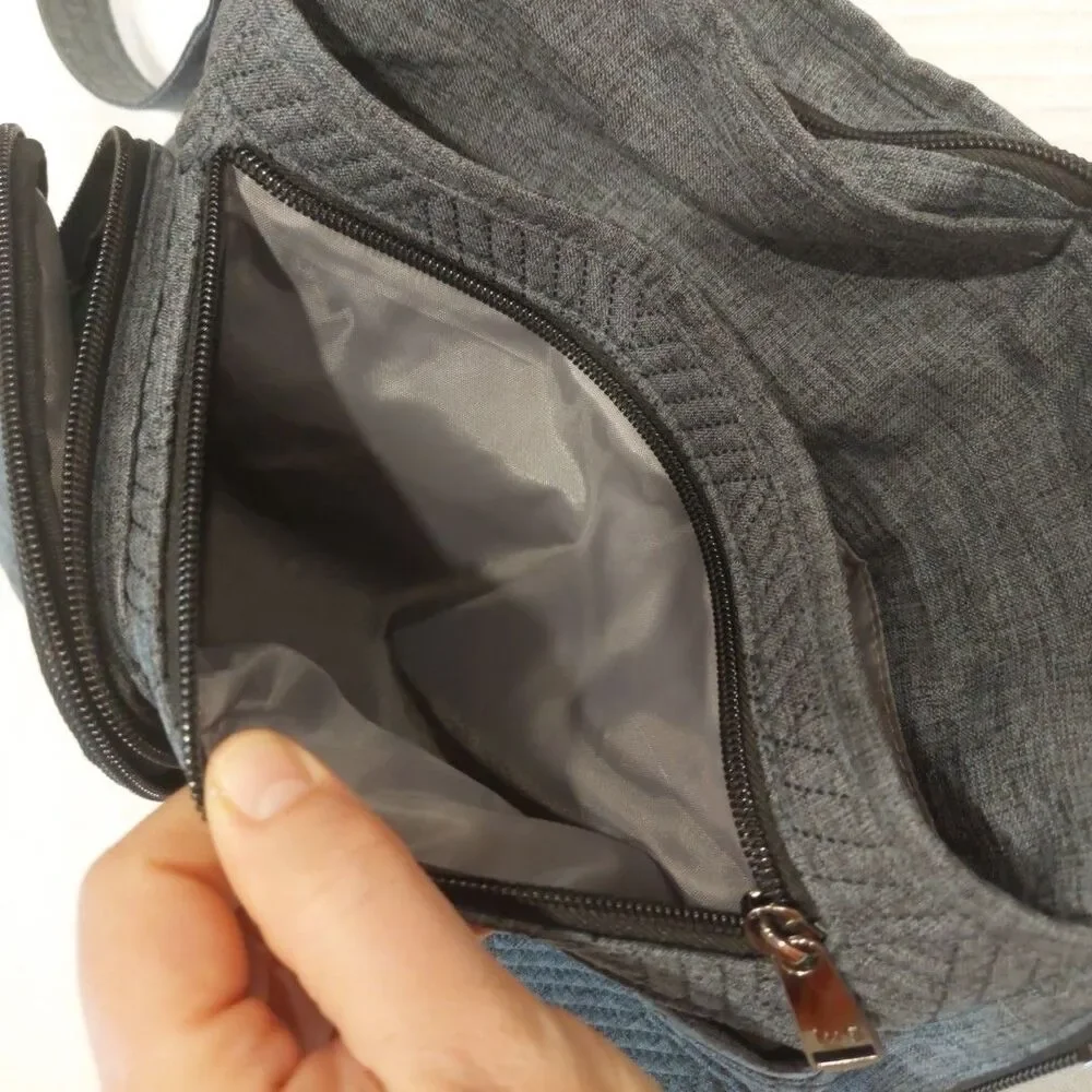 Lug Monorail Convertible Crossbody Backpack Gray Bag Travel Organizer Nylon
